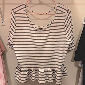 This gray and white striped top.